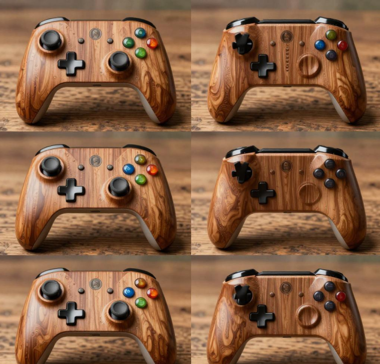 Wood Texture Wired Gaming Controller